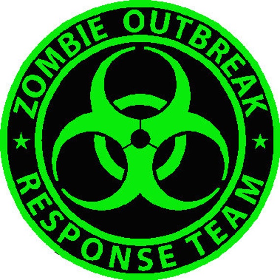 Zombie outbreak response team digital embroidery round design | Etsy