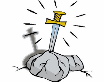 Sword in stone embroidery design