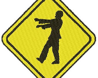 Zombie crossing digital embroidery design, Zombie crossing digitized embroidery design