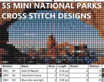 Mini US National Parks Cross Stitch PDF - Create Your Own Souvenirs