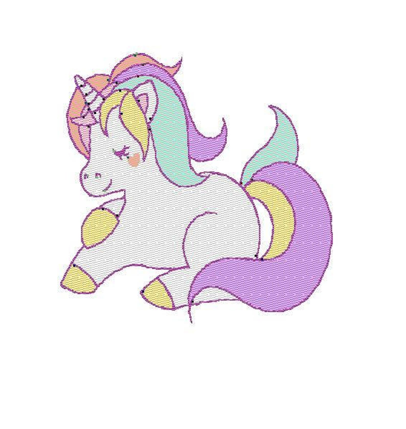 Disegno di ricamo di unicorno Unicorn digitalizzati ricamo Etsy
