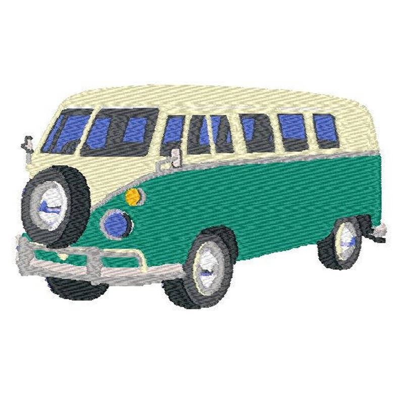 Camper van digital embroidery design van digitized embroidery  etsy