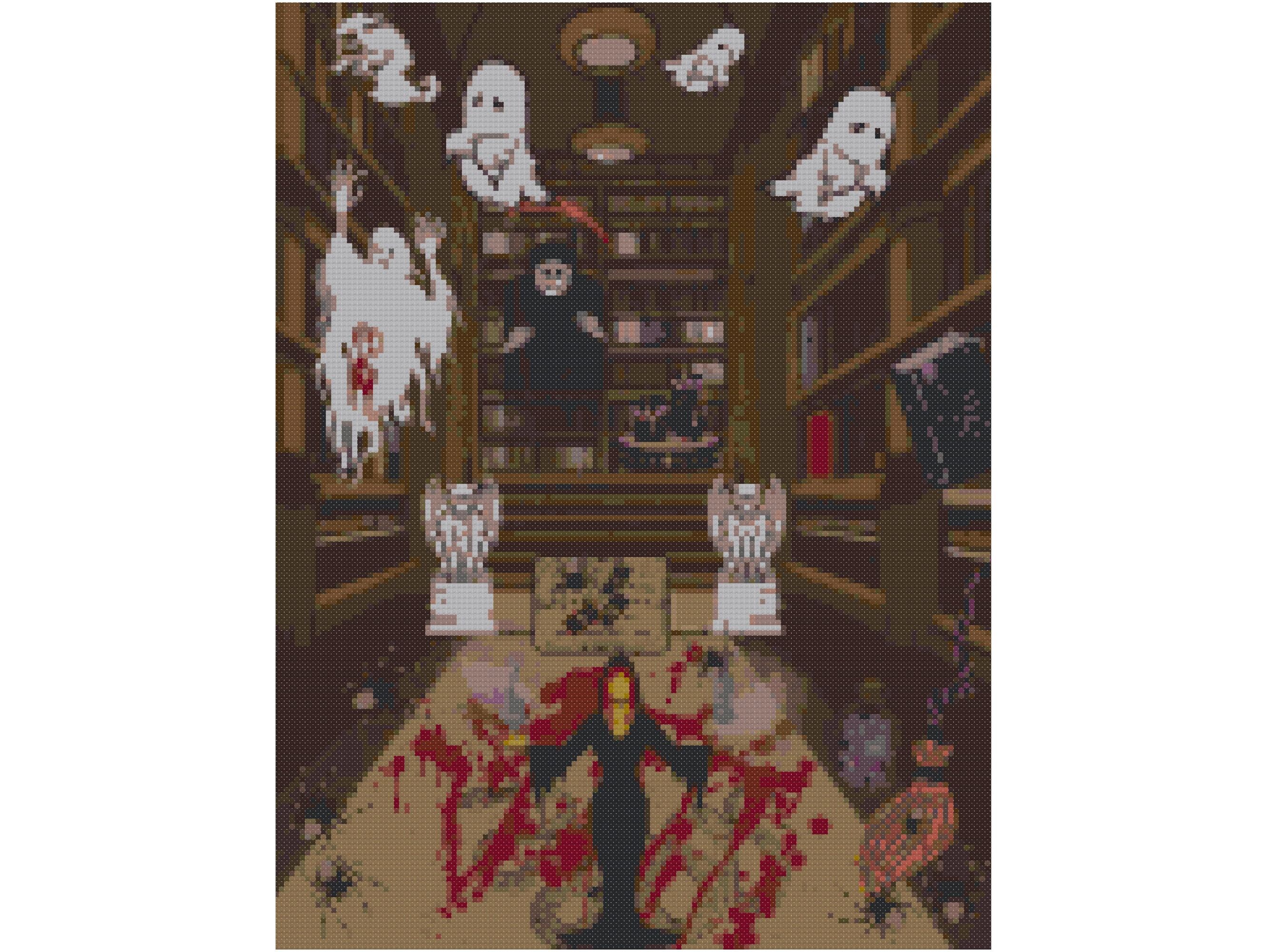 Haunted Library Cross Stitch Pattern Pdf - Etsy