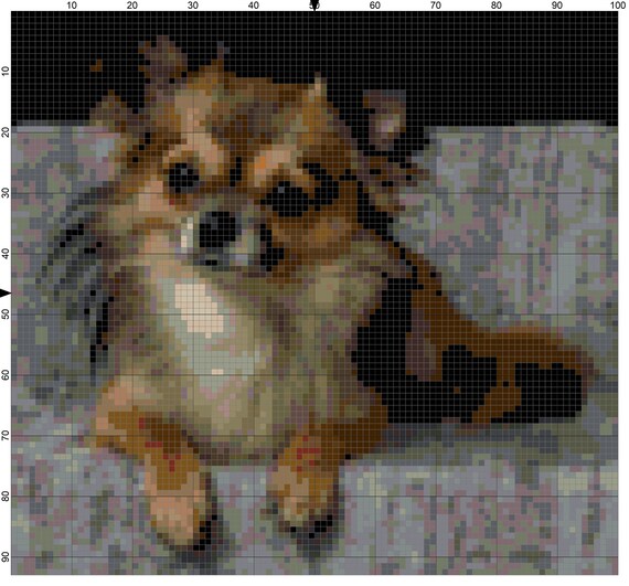 Cross Stitch Long Hair Chihuahua Dog Pdf Pattern Etsy