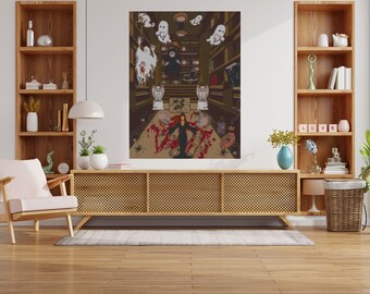 Haunted library cross stitch pattern pdf