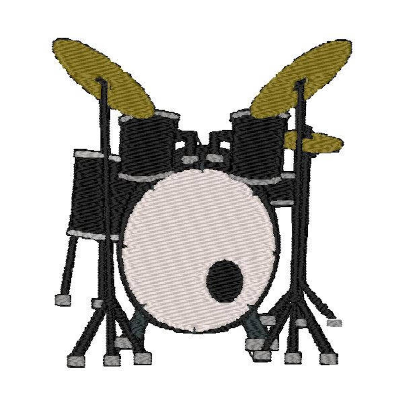Drums Embroidery Design Drum Set Digitized Instrument Etsy