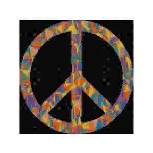 Peace symbol abstract cross stitch pattern pdf