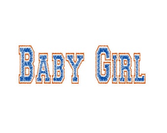 Baby girl digital embroidery design, Baby girl digitized embroidery design