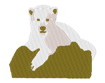 Polar bear cub embroidery design