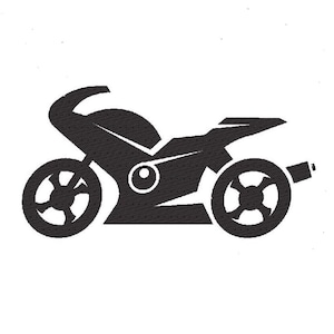 Motorcycle silhouette embroidery design