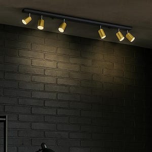 Modern Spot Lamp Metal Ceiling Light for Office Chandelier with Six Lamps Sconce for Living Room or Study Funky Light for Loft Interior