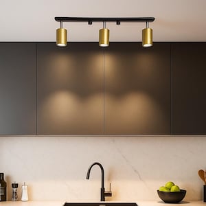 Modern Spot Lamp Metal Ceiling Three Lamps Chandelier Sconce for Hallway or Study Accent Light for Modern Interior Kitchen Adjustable Lamp