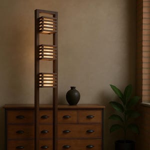 Modern Floor Lamp Lighting Fixture Tall Standing Lamp Contemporary Living Room Lamp Minimalist Design Lamps Adjustable Brightness for Room
