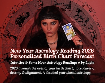 New Year Astrology Reading 2026 – Personalized Birth Chart Forecast and Yearly Zodiac Reading (2-3 pages of PDF) - Layla Neris