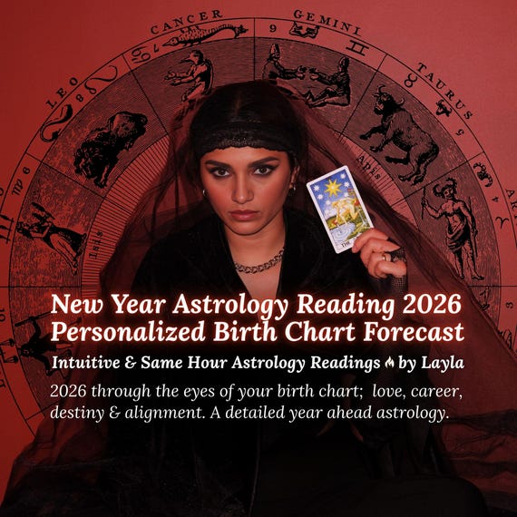 New Year Astrology Reading 2026 – Personalized Birth Chart Forecast and Yearly Zodiac Reading (2-3 pages of PDF) - Layla Neris