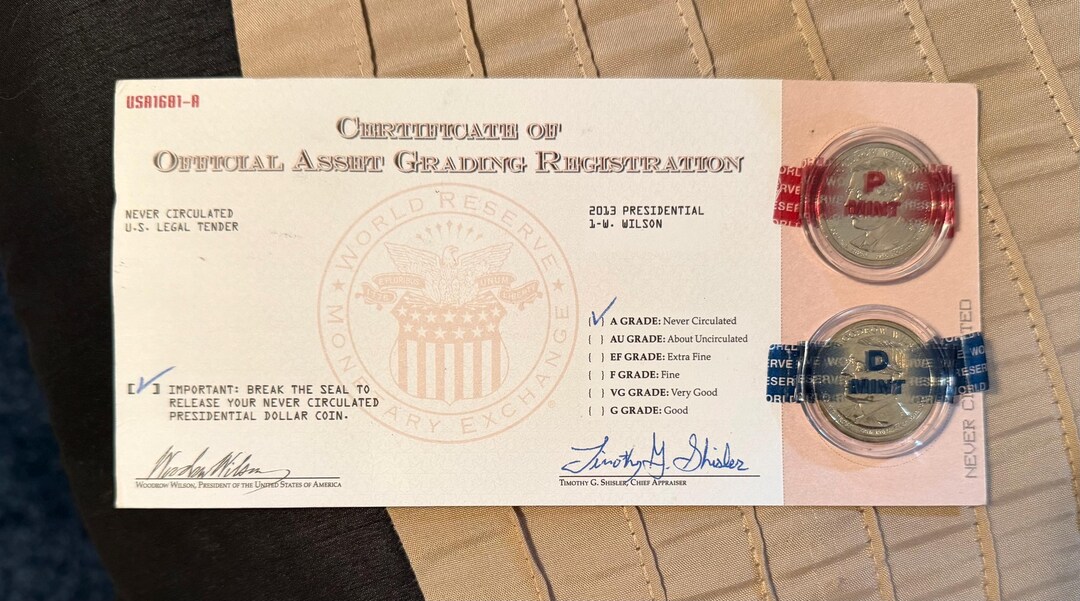 Certificate of Official Asset Grading Registration 2013 Presidential 1 ...