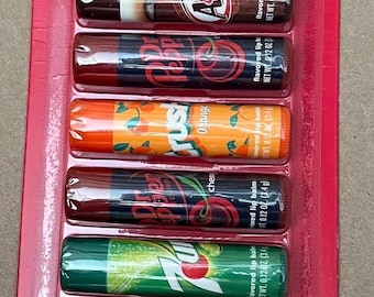 Soda Pop - Flavor Lip Balm Set - 8 Lip Balms - (2) Dr Pepper/7 Up/Crush/A&W - 2025