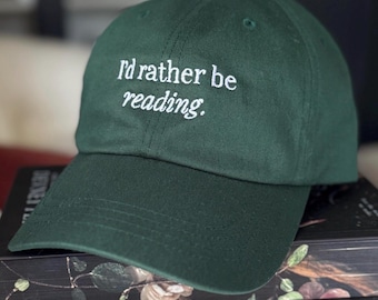 Ich würde lieber lesen Premium bestickte Dad Mütze, 100% Baumwollköper, Lesergeschenk, Buchliebhaber Mütze