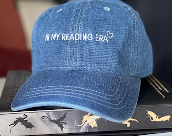 In meiner Lese-Ära Denim-Hut, Bookish Bekleidung, Leser-Geschenk, Leser-Hut, Buch-Liebhaber-Hut, Dat-Hut, Baseballmütze