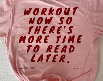 Frühmorgens Workout Club T-Shirt - Bücherwurm Workout-Shirt - Morgen-Fitnessstudio-T-Shirt für Leser - Geschenk für Fitness-Liebhaber - Komfortfarben T-Shirt - Lesergeschenk