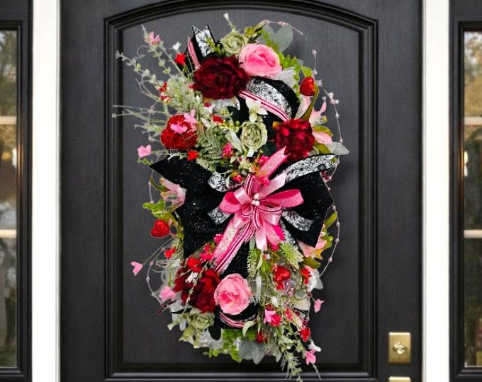 Luxury Large Spring Wreath, Valentine's Day Seasonal Front Door Decor