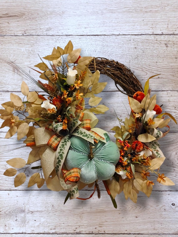 Fall Wreath, Pumpkin Wreath, Fall Decor