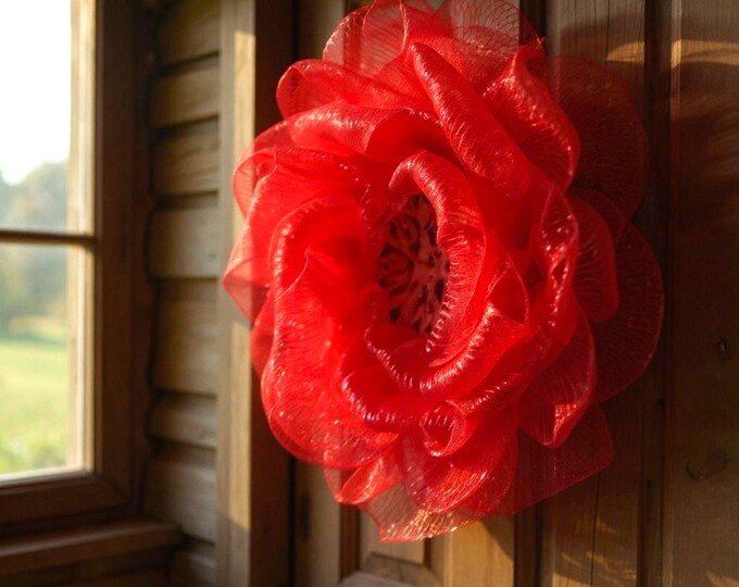 24" Camellia Flower Wreath – Exclusive Design by Halo Wreath Designs