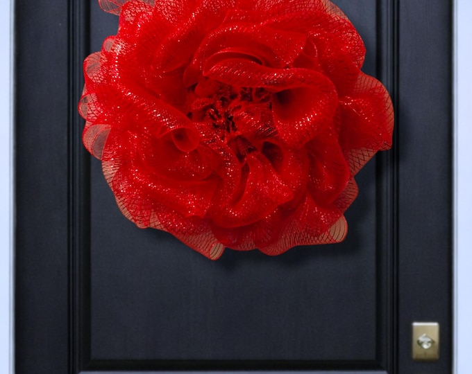 24" Camellia Flower Wreath – Exclusive Design by Halo Wreath Designs
