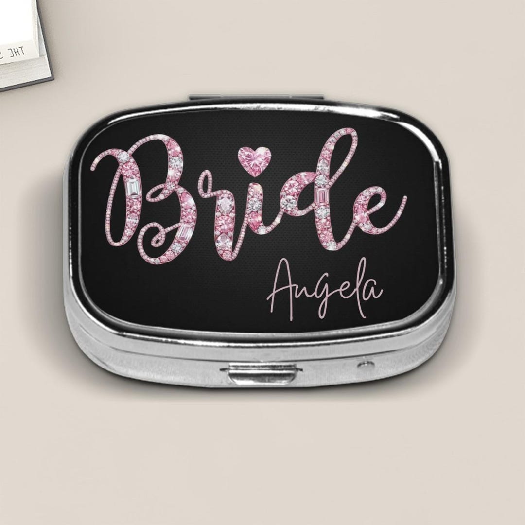 Bride Personalized Pill Box, (PRINT) Custom Name Wedding Day Keepsake ...