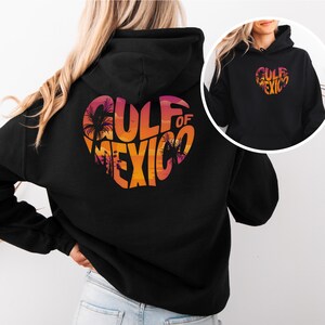 Tropical Heart Hoodie, Gulf of Mexico Beach Vibes Sweatshirt, Gift for Beach Lovers, Summer Style, Casual Wear for Vacations