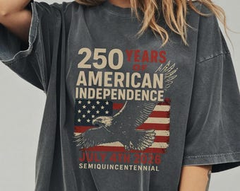 250 Years of American Independence T-shirt Comfort Colors | Bald Eagle Flag July 4th 2026