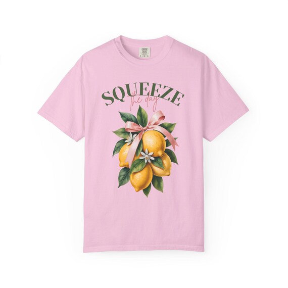 Squeeze the Day T-shirt, Lemon Graphic Tee, Comfort Colors, Summer