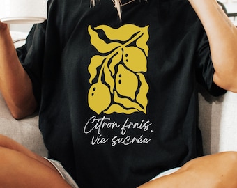 Citrus Fresh Vibe T-Shirt,  Graphic Tee, Casual Summer Shirt, Comfort Colors, Trendy Lemon Design, Gift for Citrus Lovers