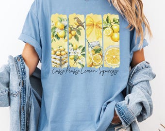 Lemon Squeezy T-shirt,  Garment-Dyed Tee, Summer Casual Wear, Eco-Friendly Fashion, Comfort Colors, Gift for Nature Lovers
