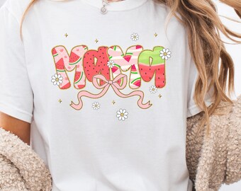 Op fruit geïnspireerd T-shirt, leuk zomert-shirt, casual outfit, cadeau voor fruitliefhebbers, comfortabele kleuren, trendy grafisch shirt, retrostijl
