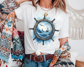 Nautical Adventure T-Shirt, Comfort Colors Ocean Lover Gift, Beach Vibes Apparel, Sailor Tee, Summer Vacation Wear, Maritime Art Design