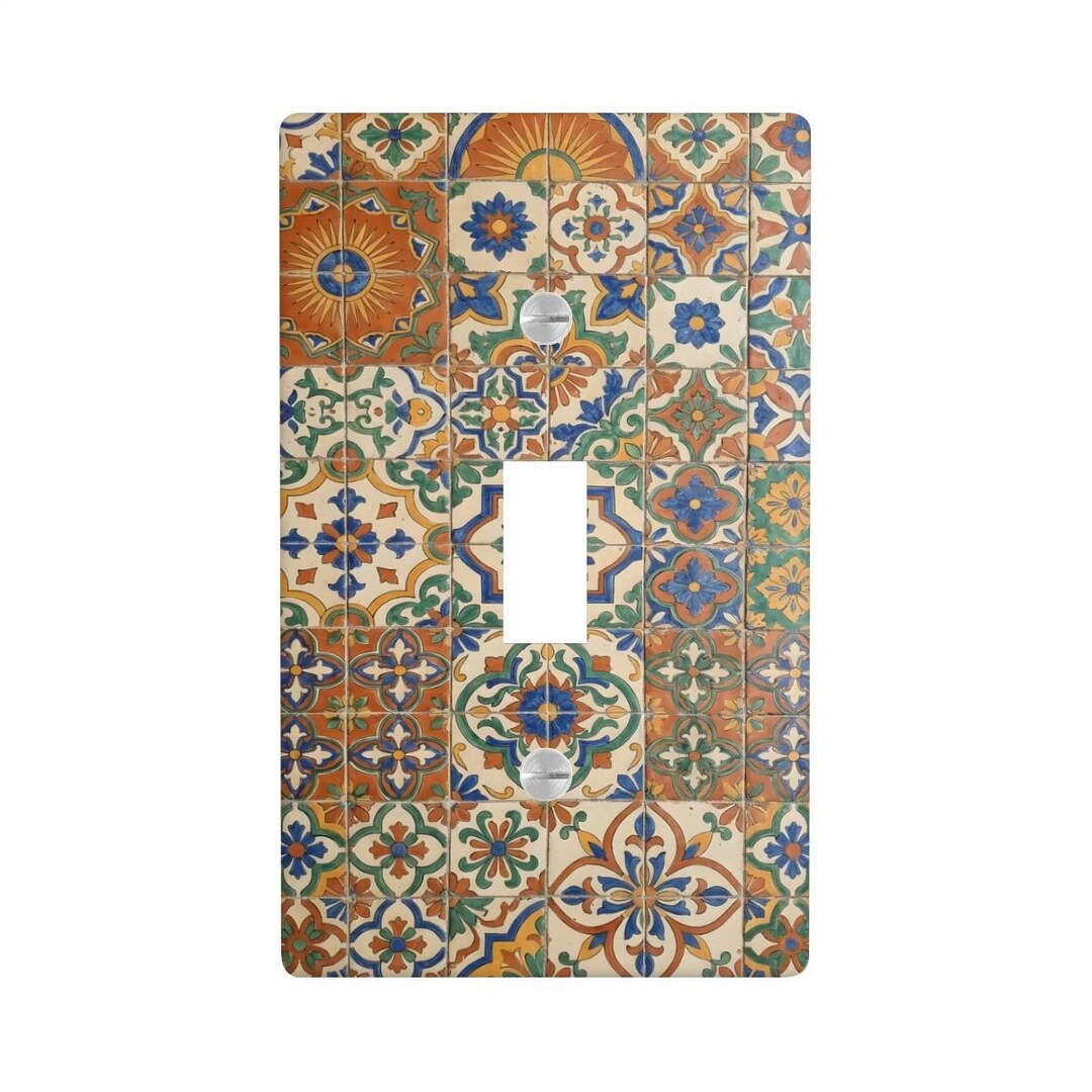 Tile Switch NOT 3D Matching Talavera Faux (PRINT) Tile Light Switch Cover, Spanish ...