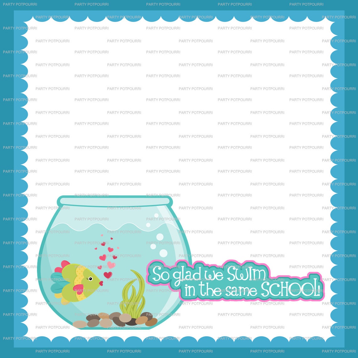 So Glad We Swim in the Same School Bag Topper 4x4 - Etsy
