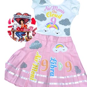 on cloud 9 birthday pleated skirt