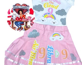 on cloud 9 birthday pleated skirt
