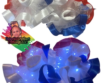 Fourth of July themed memorial day tutu socks/ruffle socks with lights great for Fourth of July birthday parties pageants are every day wear