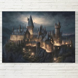 Zaczarowana szkoła, wydruk na płótnie: Fantastyczny zamek, sztuka ścienna