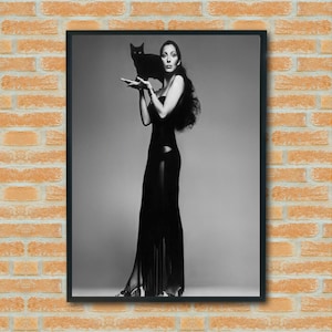 Cher and Cat Black & White Photo: Vintage Music Poster