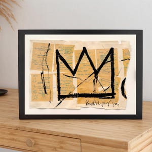 Crown Graffiti Art Print: Abstract Urban Street Art Canvas