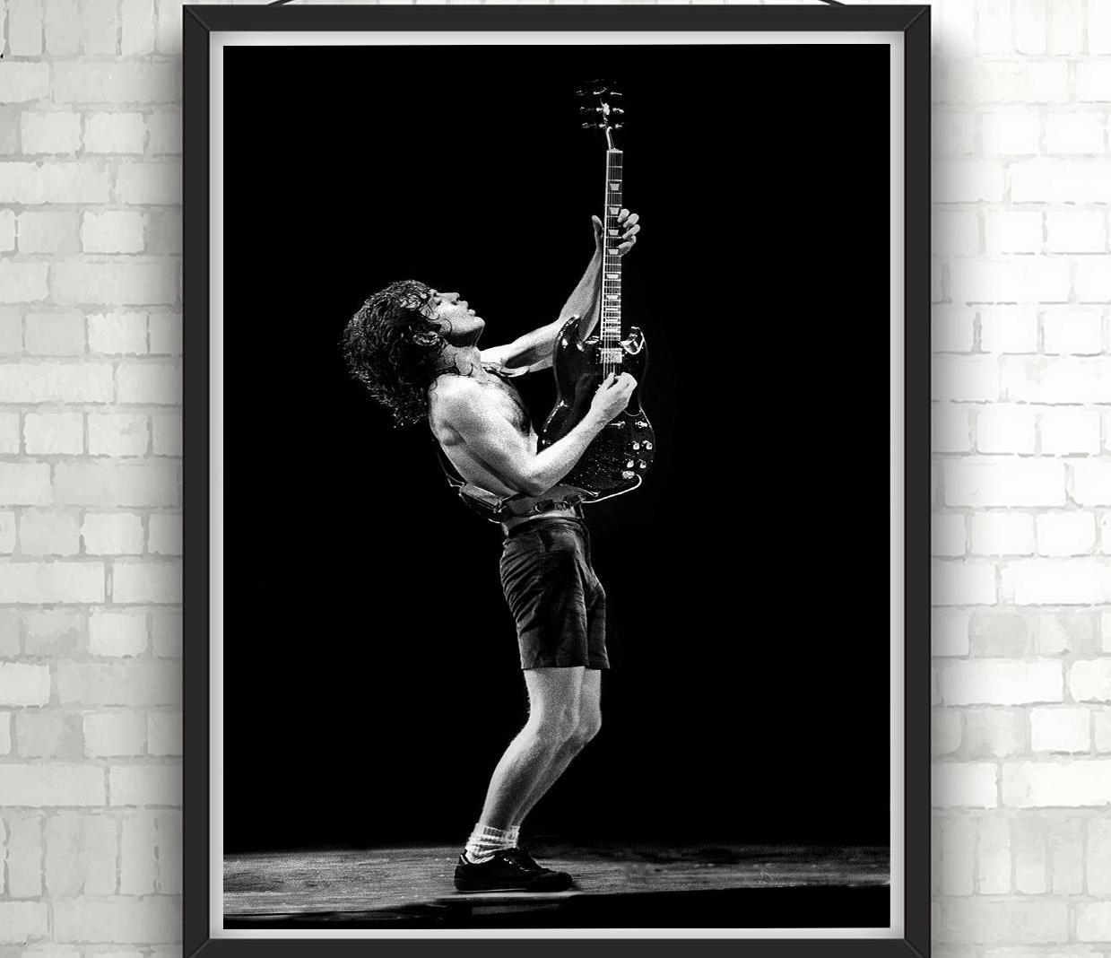 Angus Young AC/DC Canvas Art: Rock 'n' Roll Giclee Print