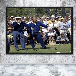 Ben Hogan Arnold Palmer fumando foto 1966 Masters Augusta Golf Fotografia em tela, impressão, mesa, gráfico, decoração de parede, presente