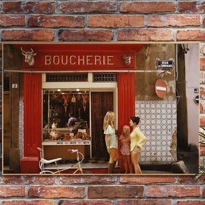 Saint-tropez Boucherie Poster, Vintage Butcher Shop Canvas, Butcher Photography Prints, High Society Photo Print, Vintage Photography Print