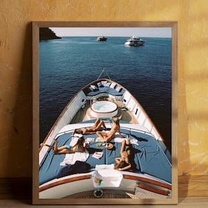 Luxury Yacht Poster, Old Money Aesthetic, Luxurious Boat Print, Sailing in Summer Poster, Luxury Fashion Print,Luxury Yacht Wall Art