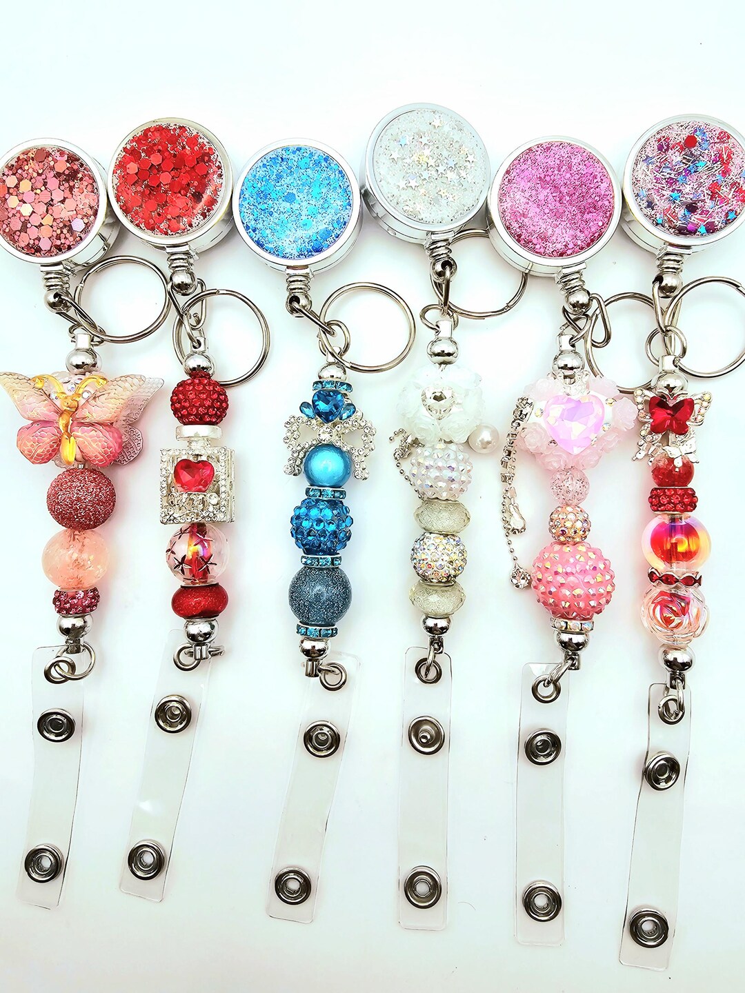 Retractable Badge Reel Fun Elegant Beaded Bling - Etsy