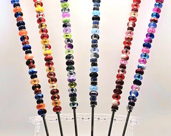 Fairy Garden Stakes light catchers Beaded Bling 13"